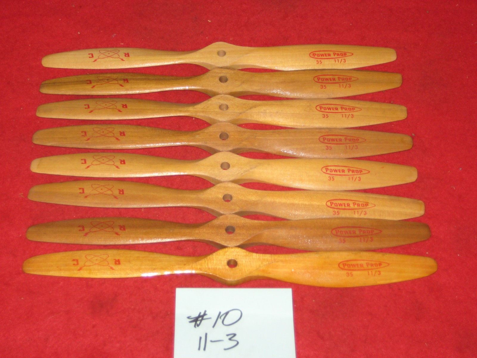 #10 8 VINTAGE TOP FLITE 11-3 WIDE WOOD PROPS GLOW MODEL AIRPLANE ENGINE