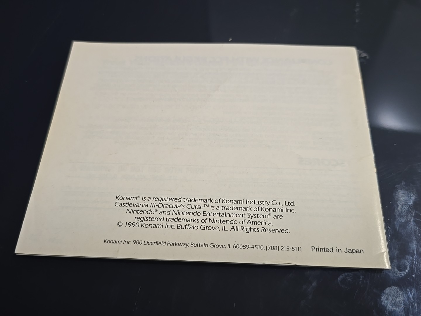 AUTHENTIC Dracula's Curse Nes Manual ONLY