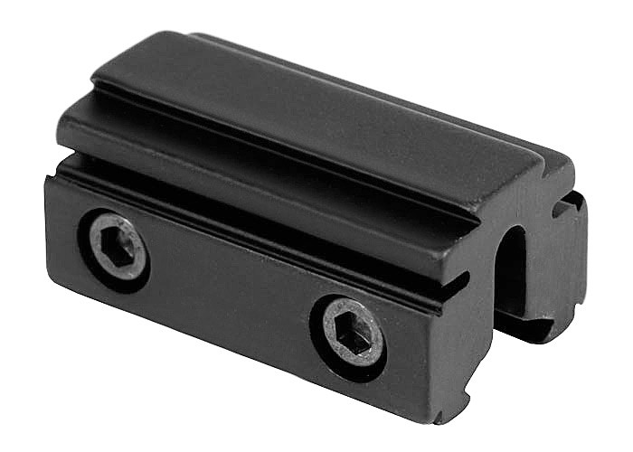 BKL 3/8" or 11mm Tri-Mount Dovetail Riser Mount, 1.625" Long, Black