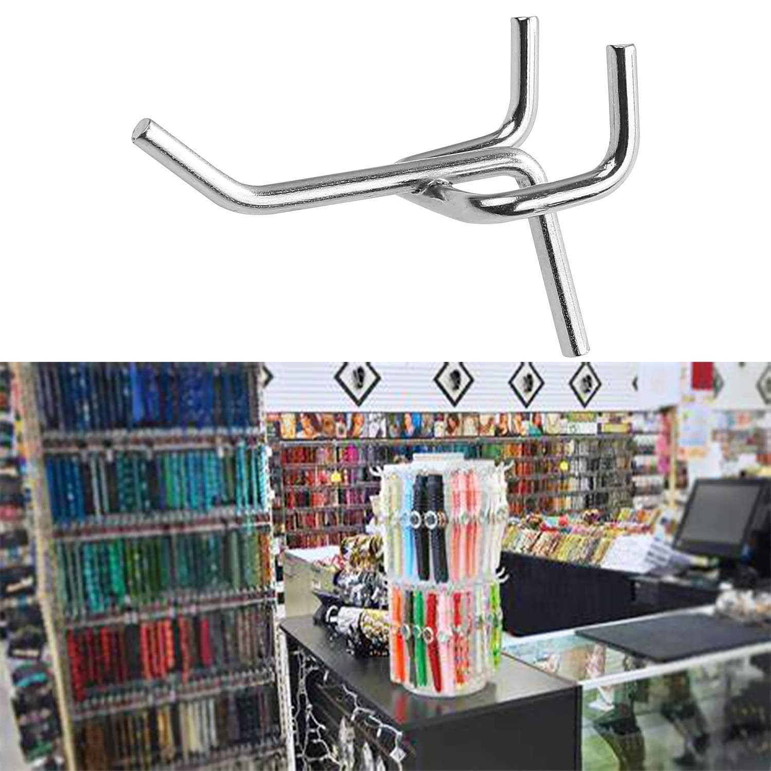 JMIATRY 100PCS Metal Pegboard Hooks 1 Inch Pegboard Hooks 1/8" Diameter Heavy...