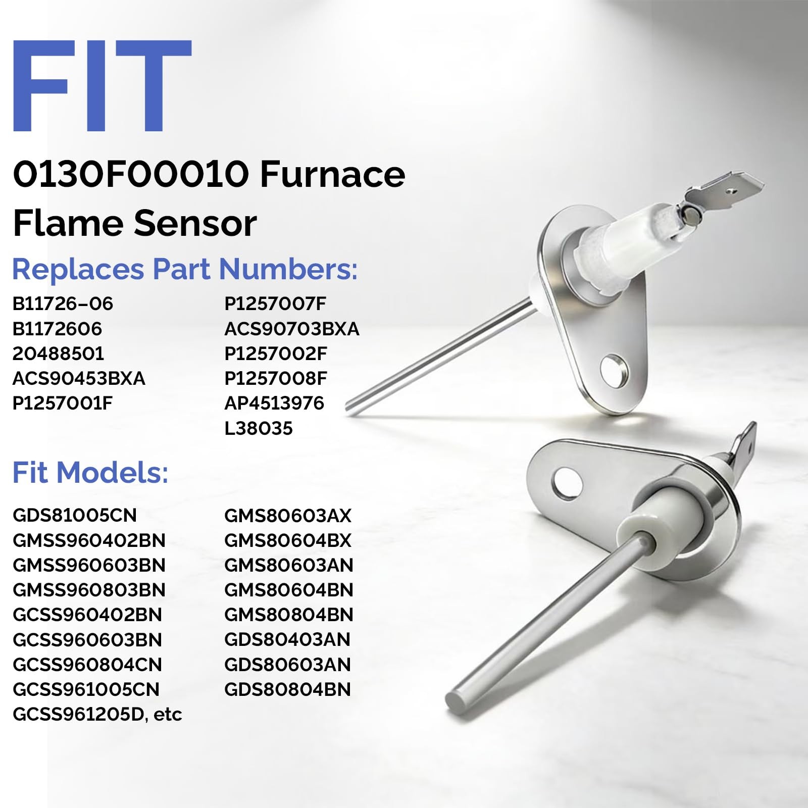 Flame Sensor for Furnace, 2 Pack 0130F00010 Furnace Replacement...