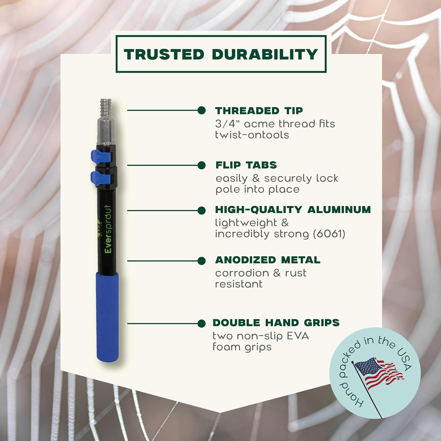 Telescoping 5-To-12Ft Duster with Extension Pole – Lightweight Cobweb Duster