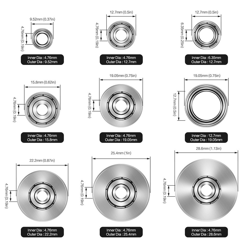 Milling Cutter Bearing 9 Sizes Available Brand New Different Depths Groove