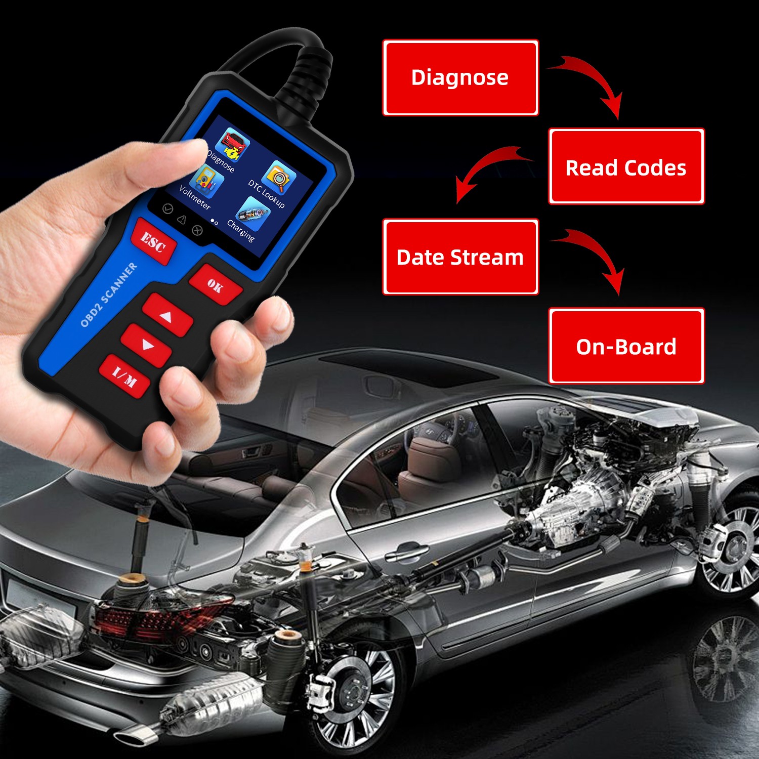 AT300 Classic Enhanced Universal OBD II Scanner Car Engine Fault Code Read US