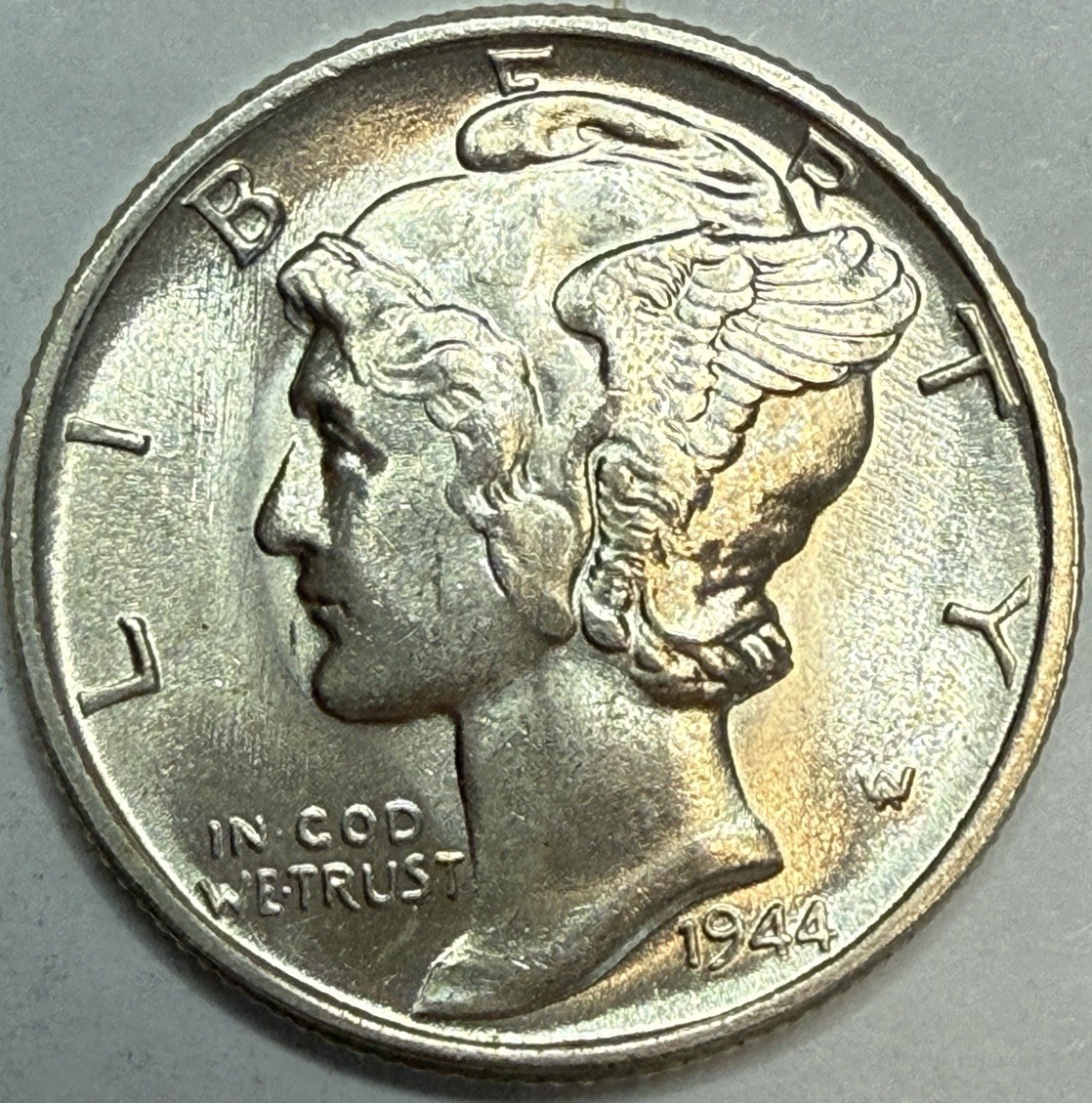 1944 Uncirculated Mercury Silver Dime Exact Coin Imaged #MERC77