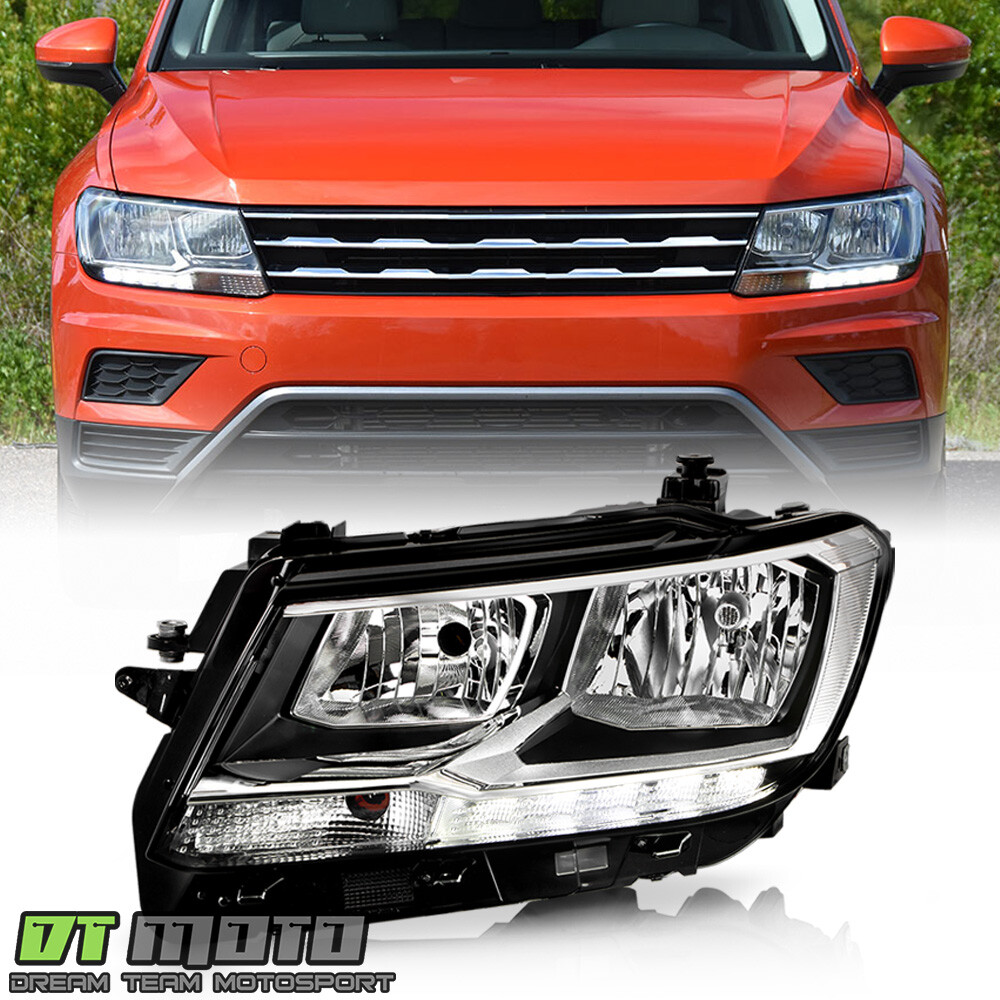 For 2018-2021 Volkswagen Tiguan Halogen w/ LED DRL Headlight Headlamp - Driver