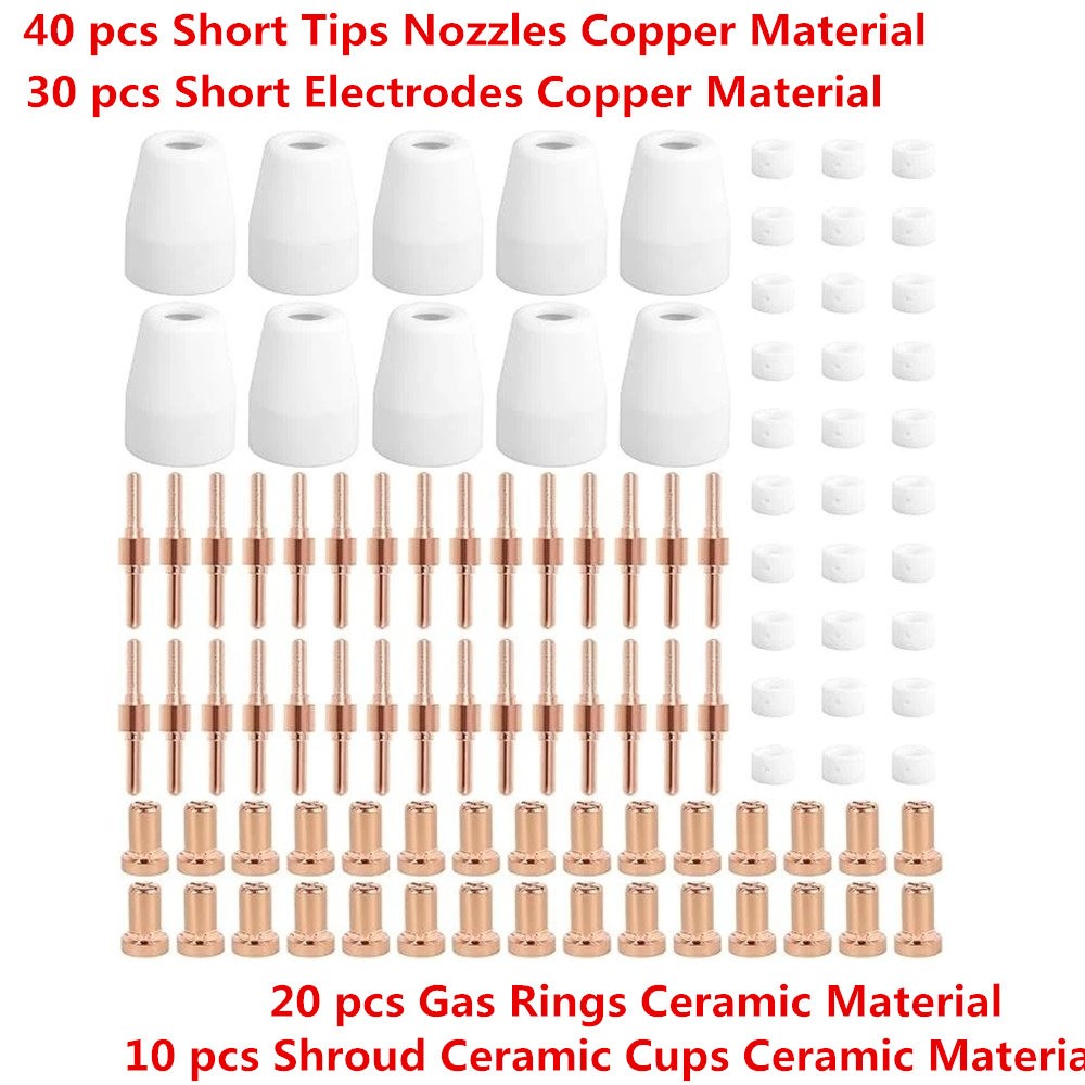100Pcs Air Plasma Cutter Consumables Extend Tips for PT-31 LG-40 Torch CUT-40 50