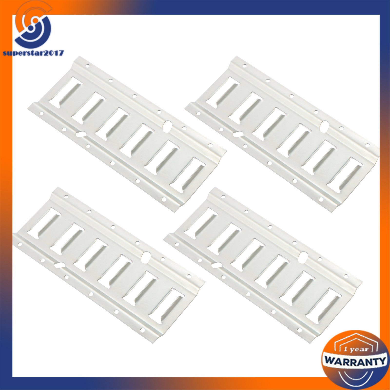 Steel Silver 4 Pack 1 Foot E Track Rails, Zinc Plated For Cargo Trailer Tie Down