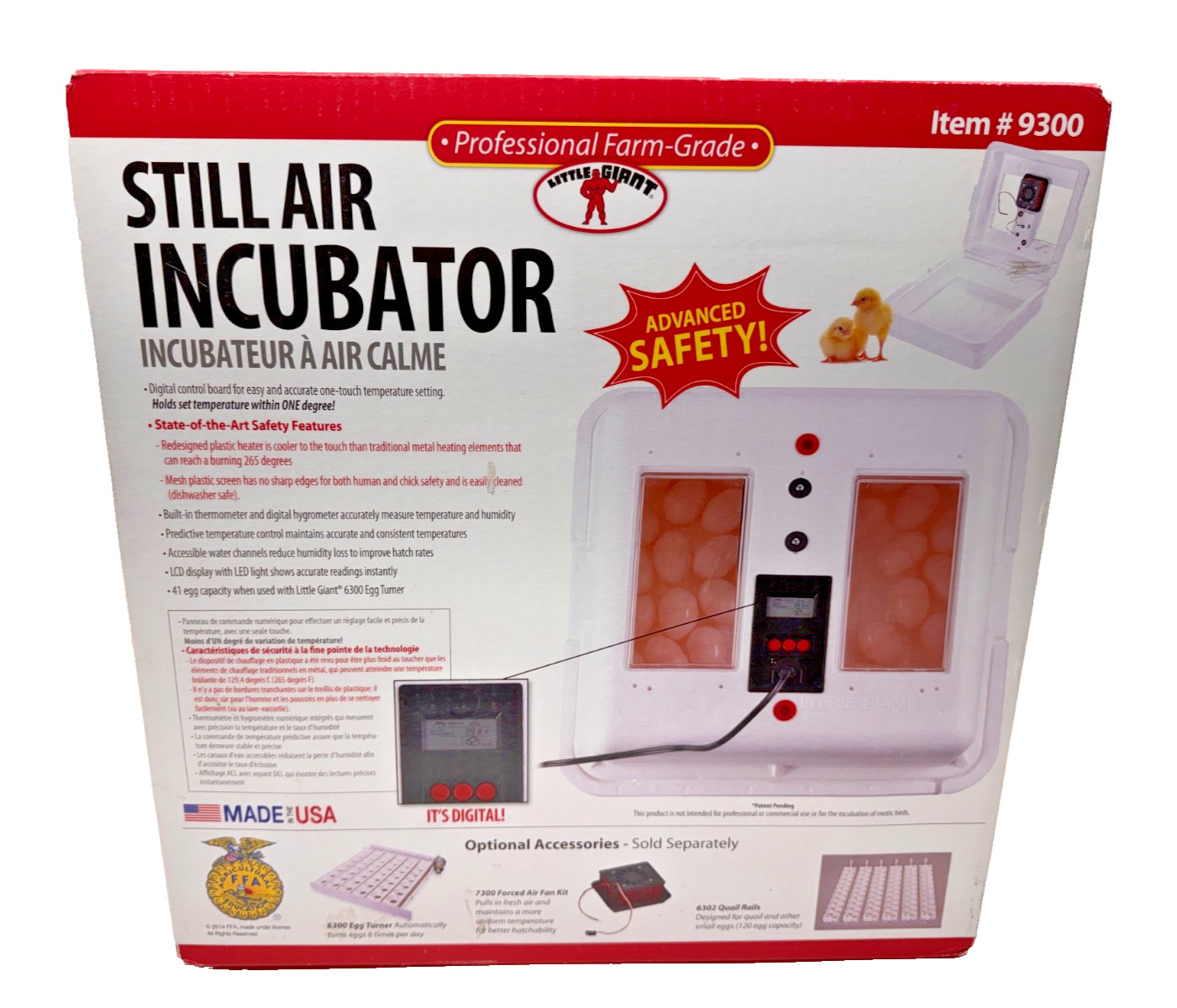 Little Giant 9300 Digital Still Air Incubator with LCD Display for 41 Eggs