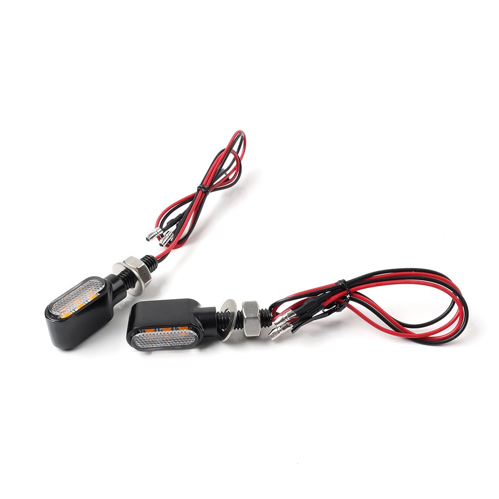 Motorcycle Turn Signal Mini Blinker Indicator Light Amber Black&Clear Universal