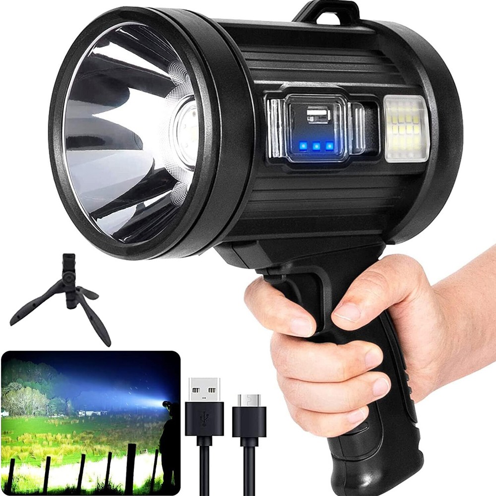 Rechargeable Spotlight Spot Lights Handheld 1000,000 lm Flashlight Lightweight
