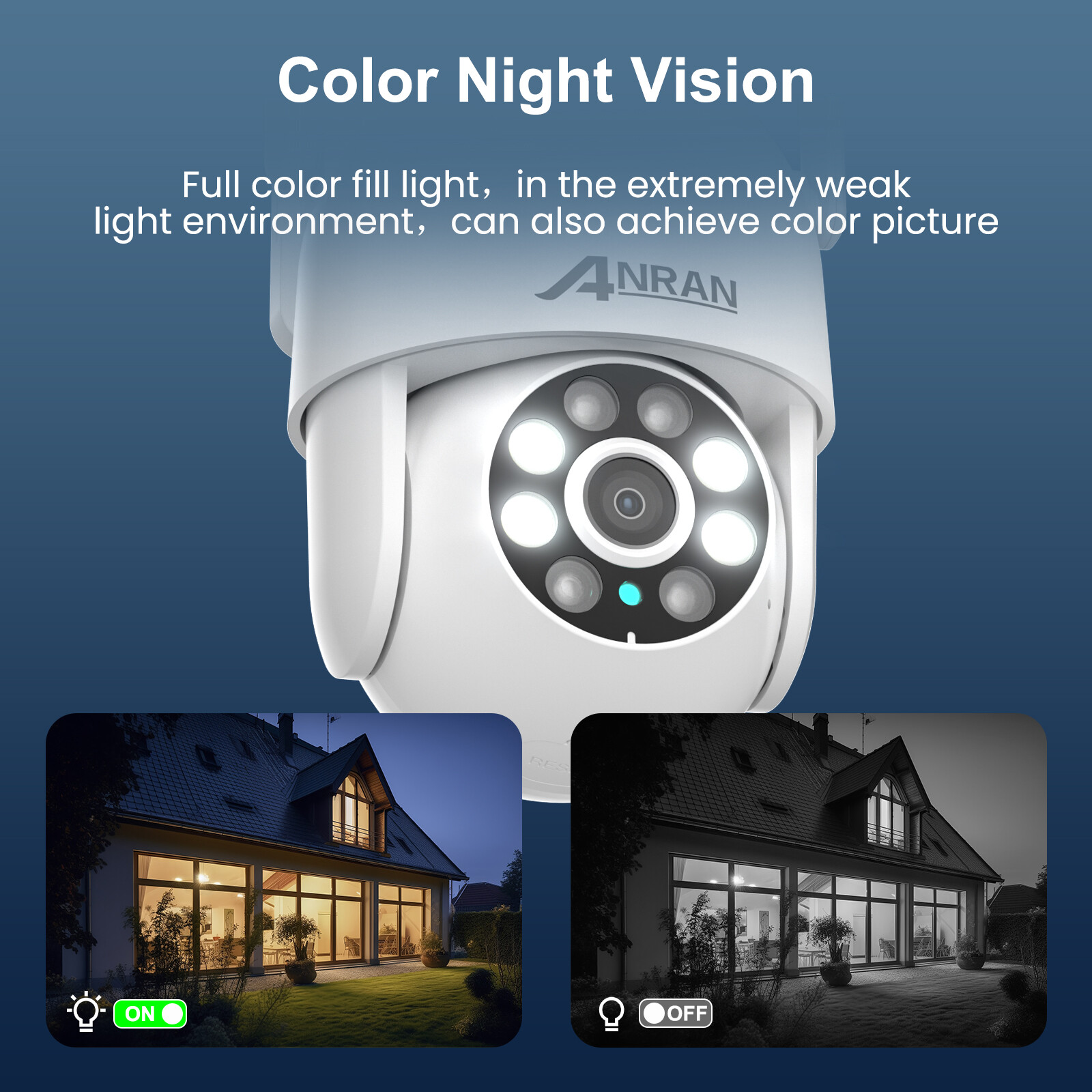 ANRAN 8CH 8MP Wireless CCTV Security Camera System Color Night Vision 2TB Audio