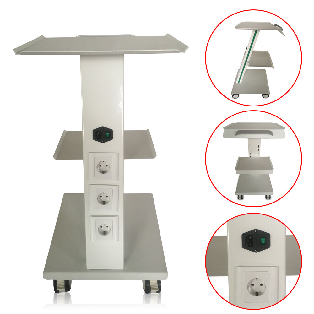 Medical Mobile Dental Trolley Cart Built-in Socket Equipment w/Foot Brake