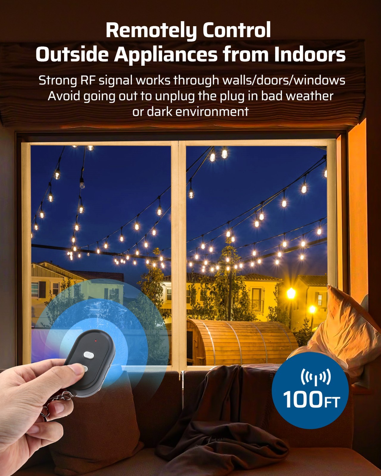 DEWENWILS Outdoor Wireless Remote Control Outlet, Remote Controlled Light Switch