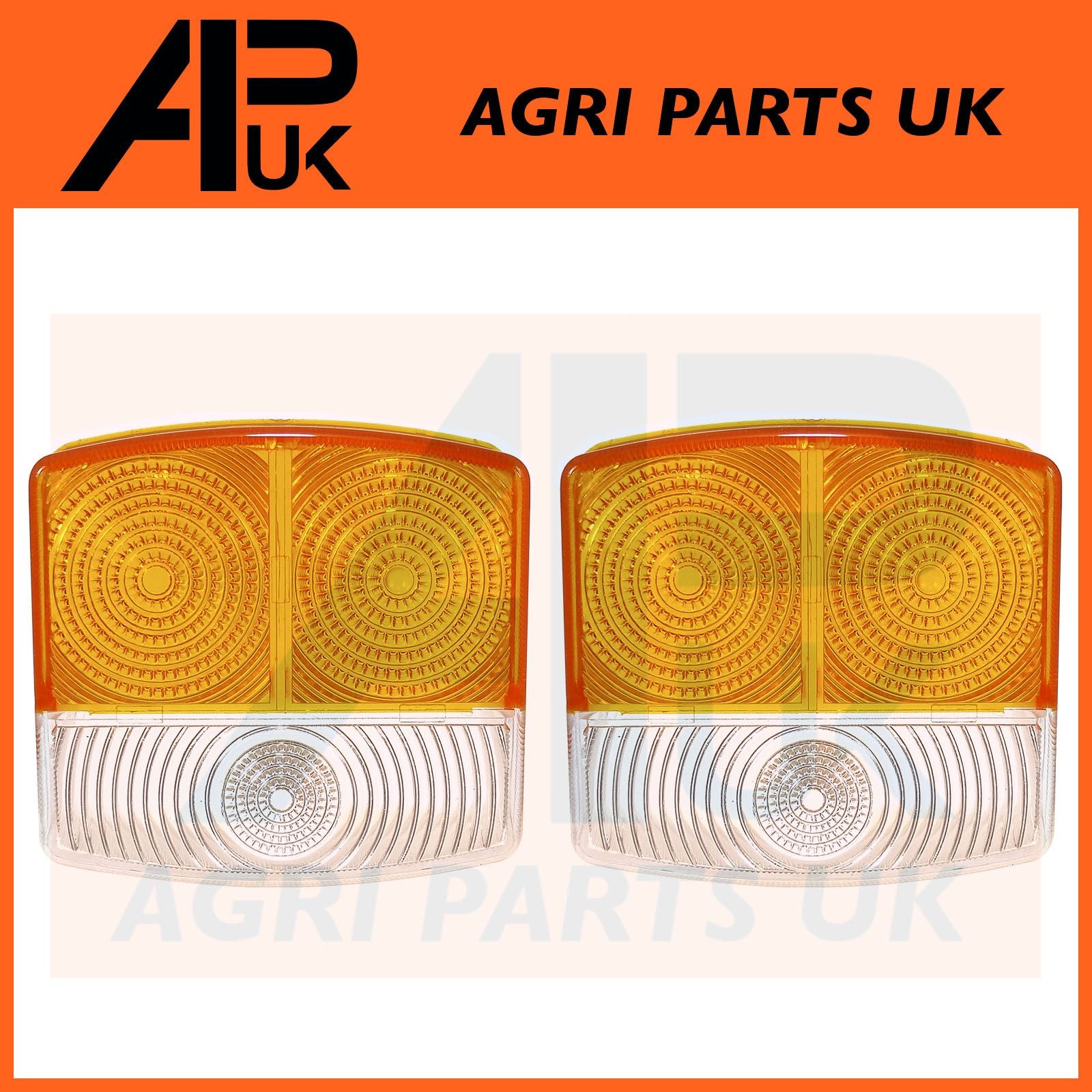 Pair Front Side Light Lamp Lens for Case International 743XL 745XL 785XL Tractor