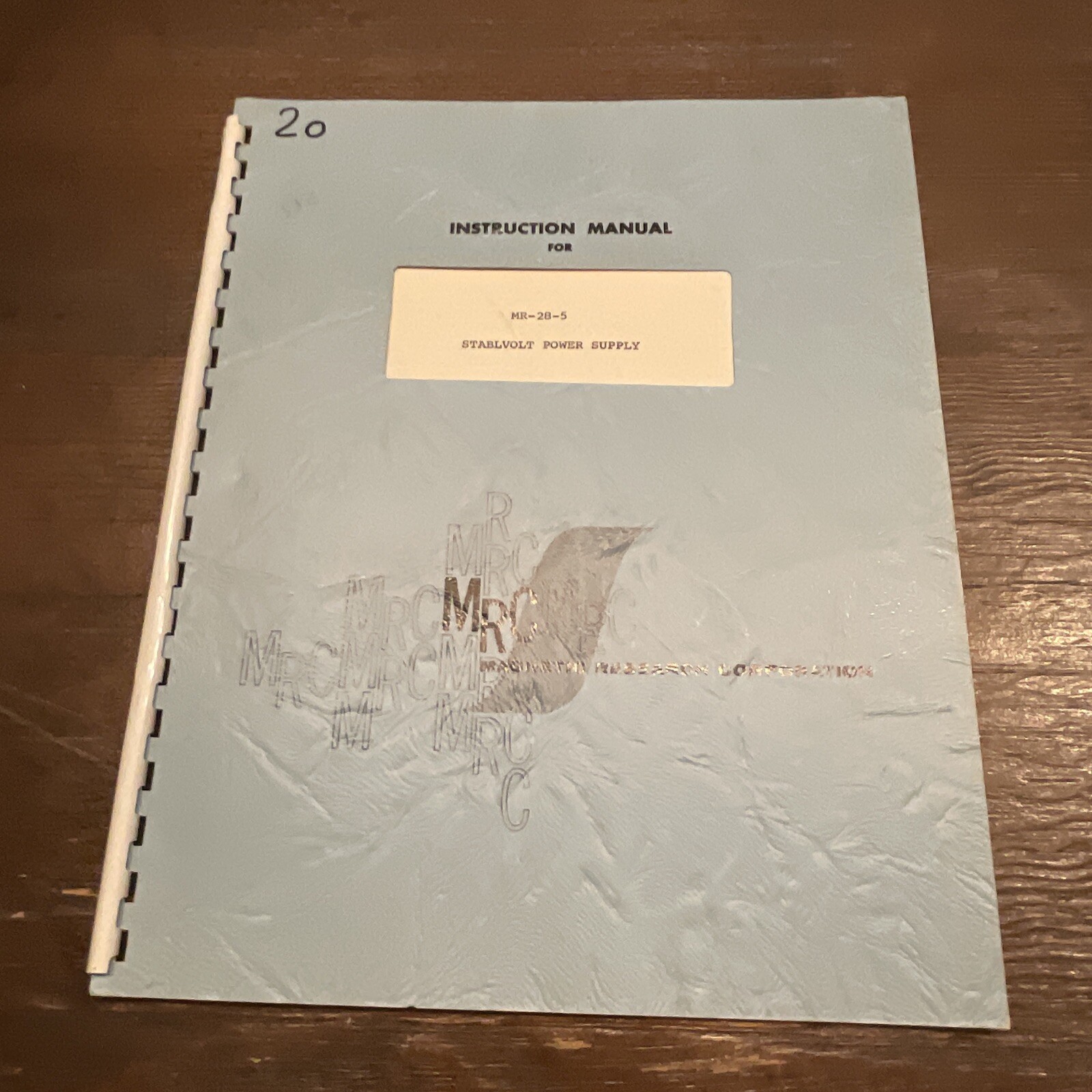Magnetic Research MR-28-5 Stablvolt Power Supply Instruction Manual