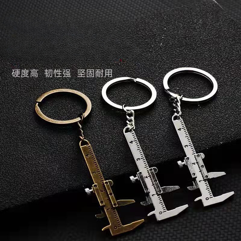 Mini Vernier Caliper Ornament Small Pendant Measuring Tool Bronze