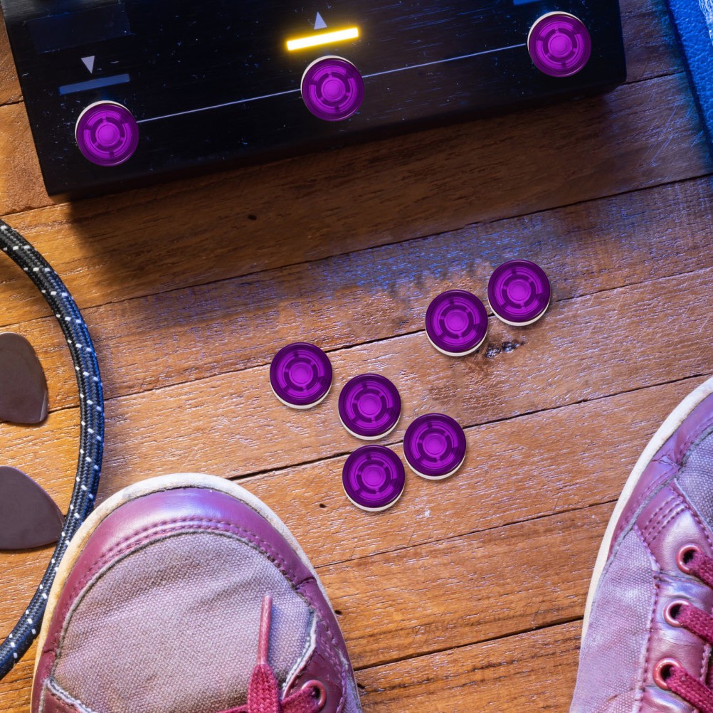 15Pcs Purple Guitar Pedal Knobs Plastic Caps Durable Effect Pedal Covers