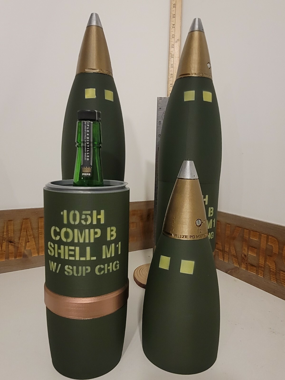 3D printed 105MM M1 COMP-B Shell - Whiskey Stash-  Fake - Cosplay