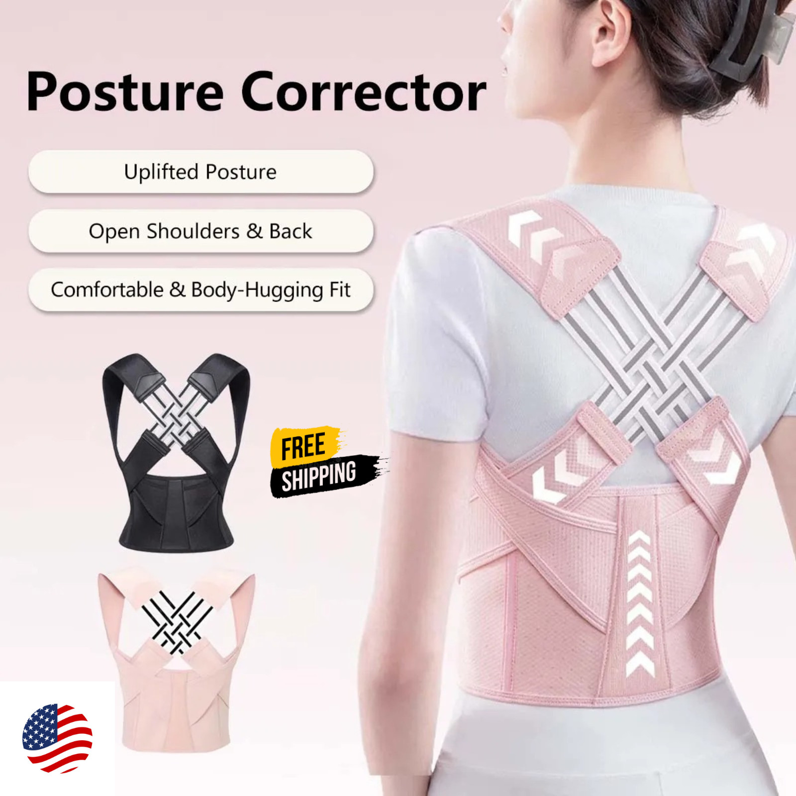 Back Brace Posture Corrector for Women and Men, Shoulder Straightener Adjustable