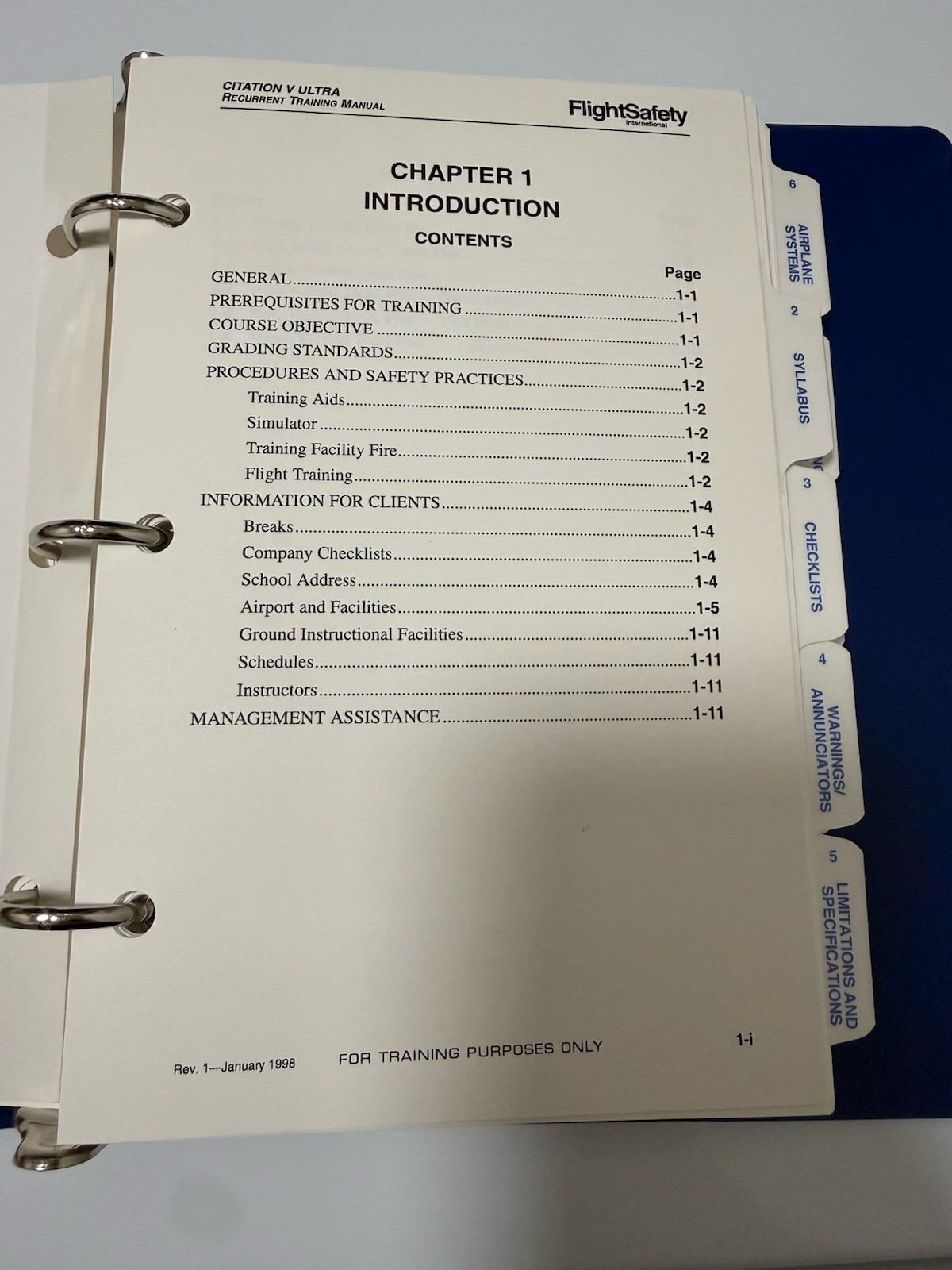 FlightSafety Citation V Ultra Recurrent Training Manual