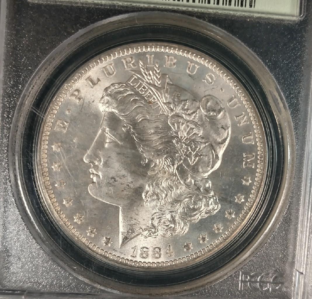 1884-O MORGAN SILVER DOLLAR - PCGS MS63
