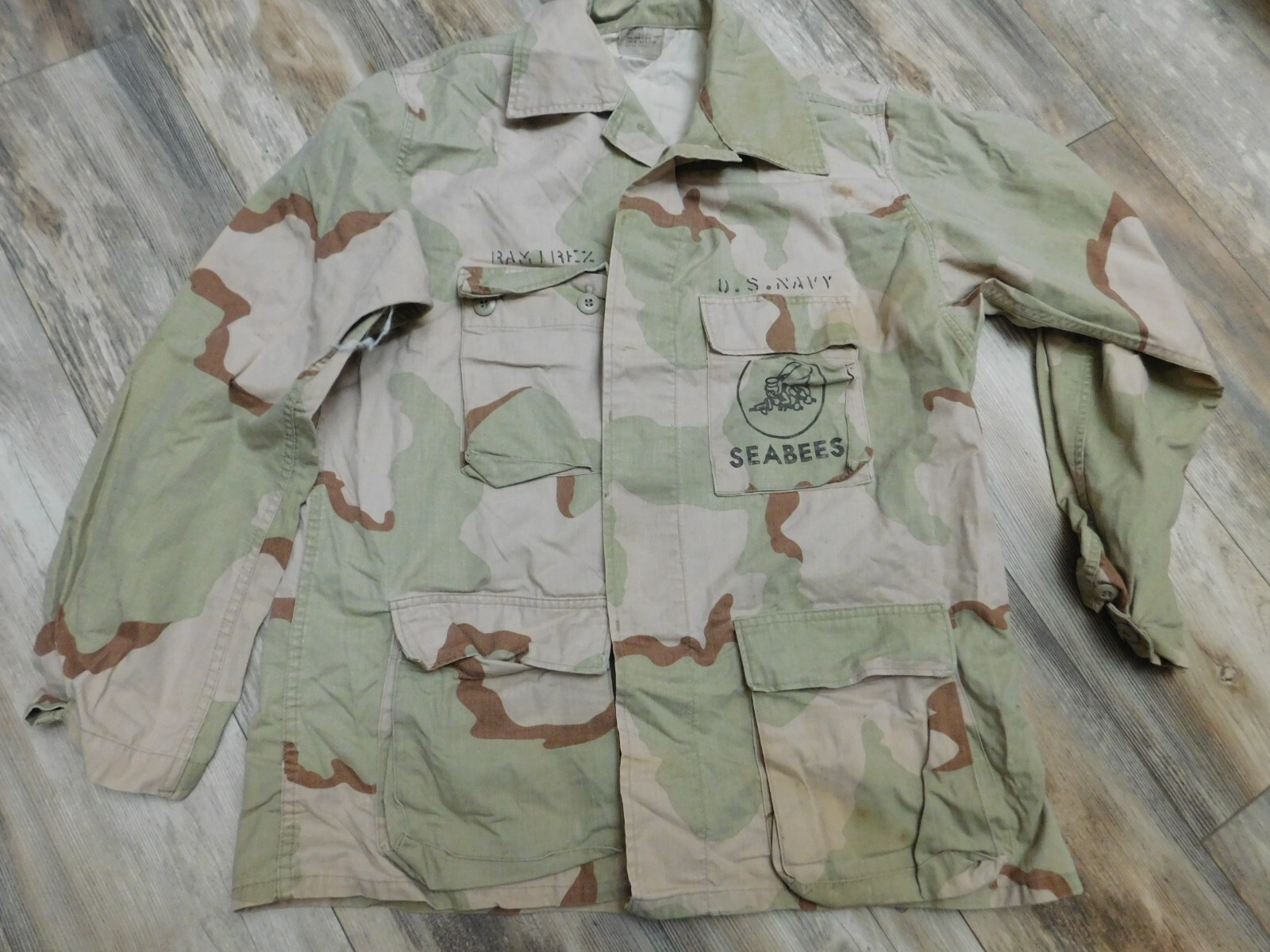 US NAVY SEABEES DCU COAT TOP SIZE LARGE - REGULAR