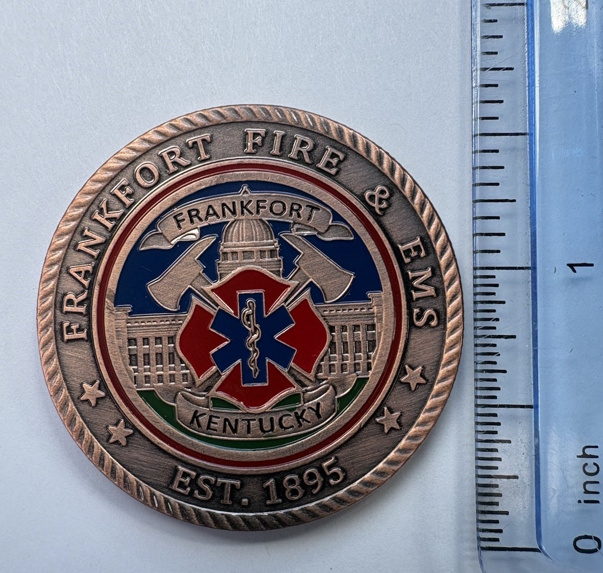 Frankfort Kentucky Fire EMS Challenge Coin