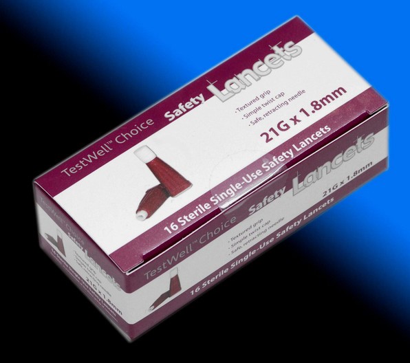 TestWell Choice 16 Safety LANCETS 21G X 1.8mm Brand New Sealed - EXP 05-24-2030