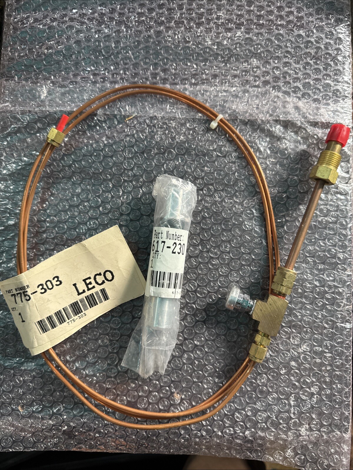 LECO ASSY CONNECTOR W/RELIEF HELIUM 775-303 And Part 617-230