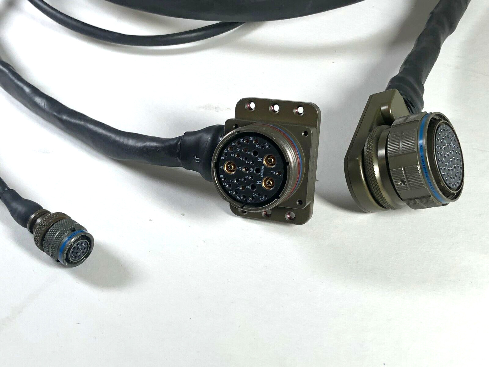 NEW LOT of 3 AMPHENOL AEROSPACE & SOURIAU CONNECTORS on CABLE ASSEMBLY MIL SPEC