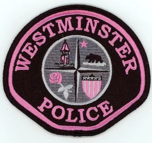 CALIFORNIA CA WESTMINSTER POLICE PINK BREAST CANCER NICE SHOULDER PATCH SHERIFF