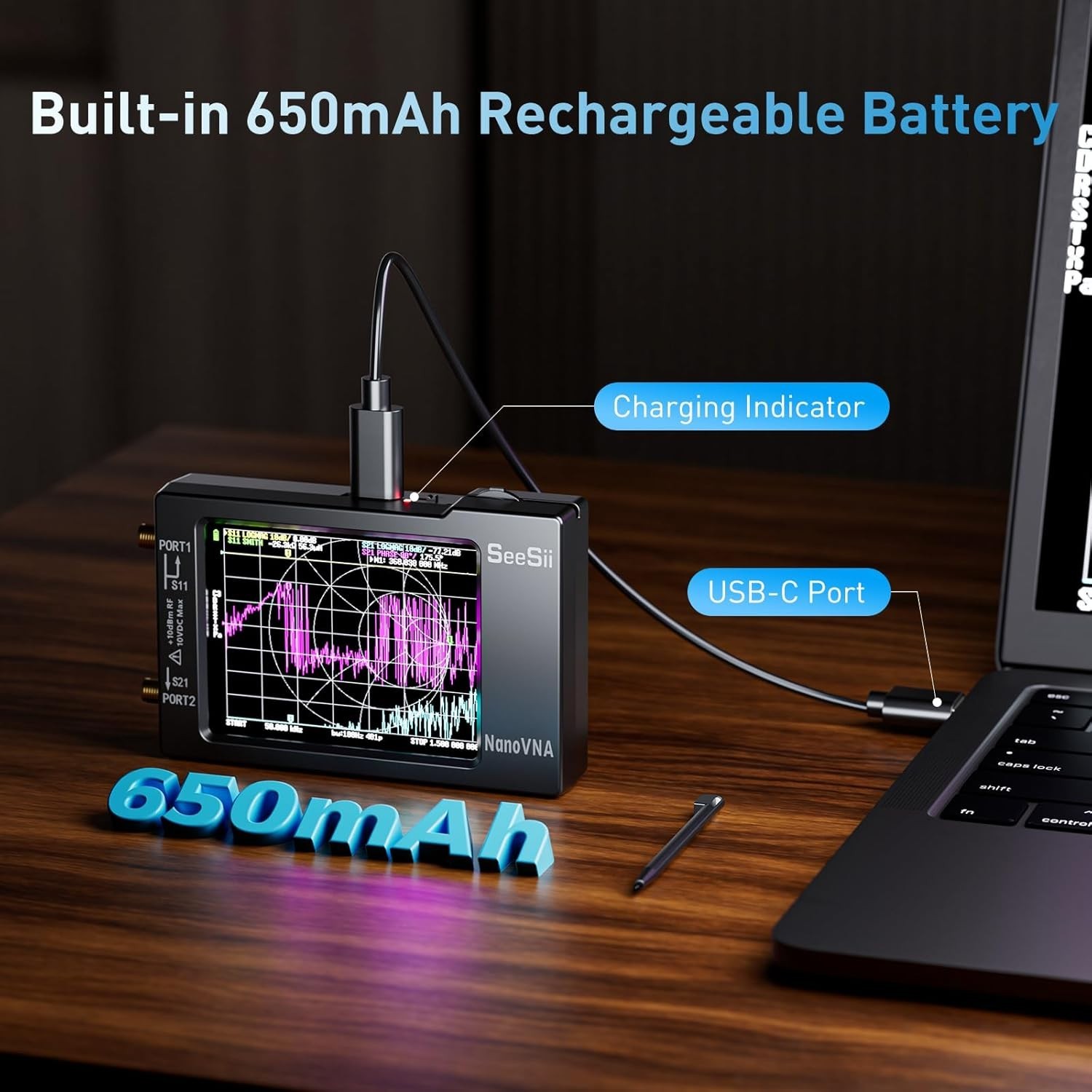 All-in-One Vector Network Analyzer with Data Storage and Touchscreen Control