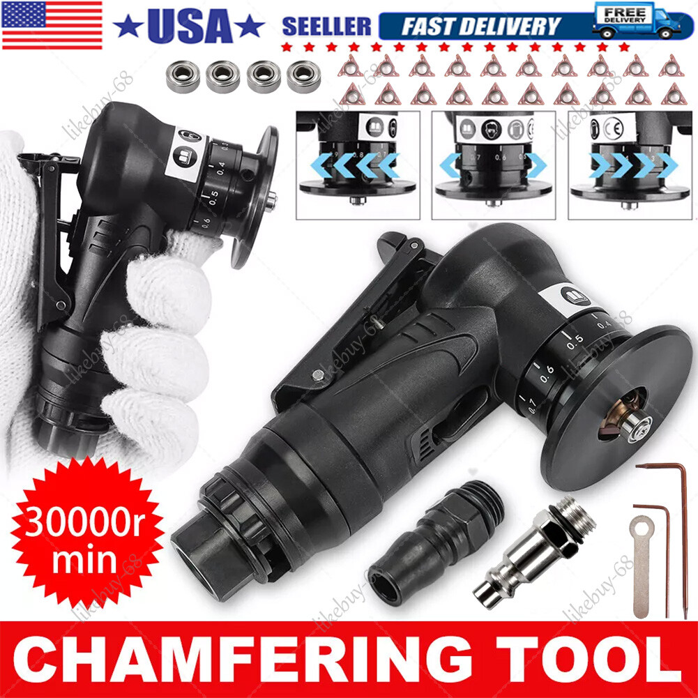 30000RPM Pneumatic Chamfering Machine Metal Trimming Air Chamfer Beveling Tools