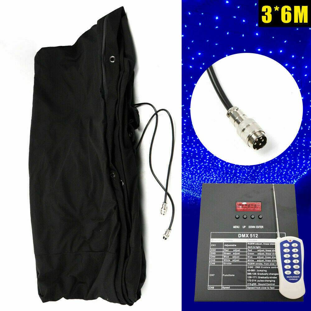 20x10FT DMX512 LED Star Stage Backdrop Curtain Background Starry Sky +Controller