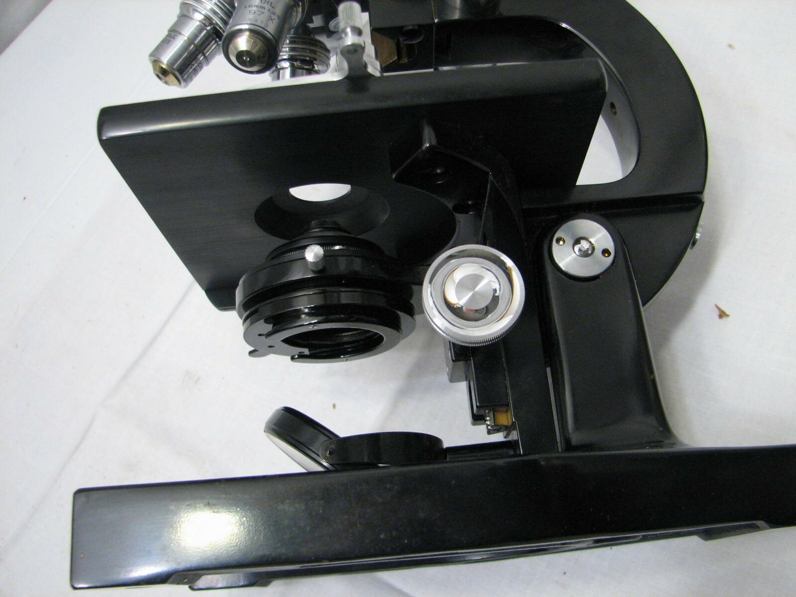 Vintage Bausch &Lomb Optical Microscope/Case Oil 97X Objective Compound Stage C