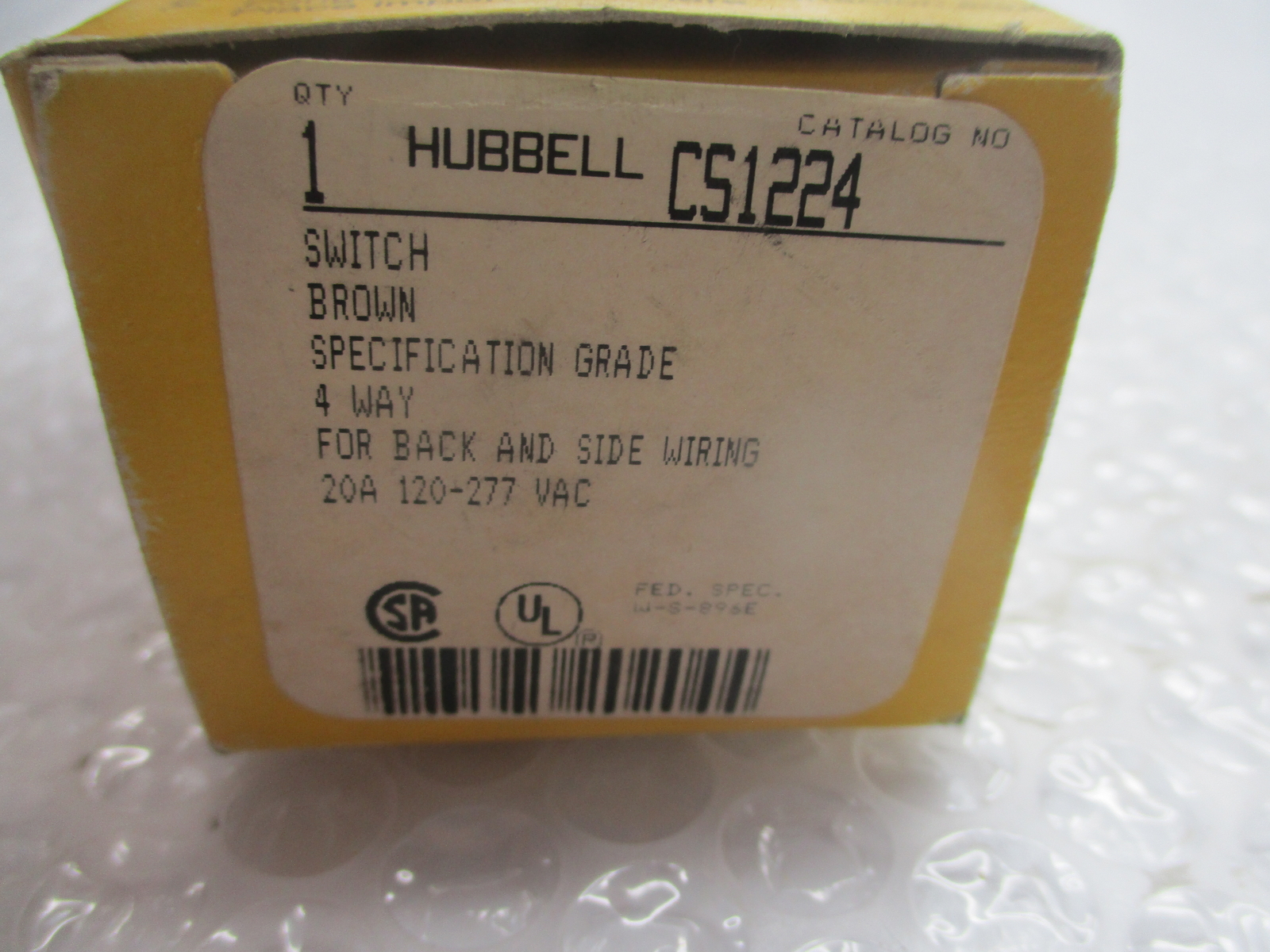 HUBBELL CS1224 SWITCH BROWN NSMP