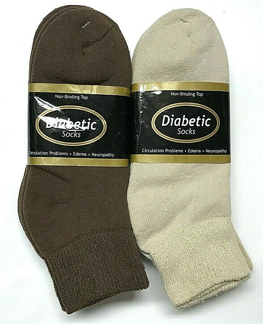 3 /6 /12 / Pair Non-Binding Top DIABETIC Colors Ankle Sock Size10-13 & 9-11 USA