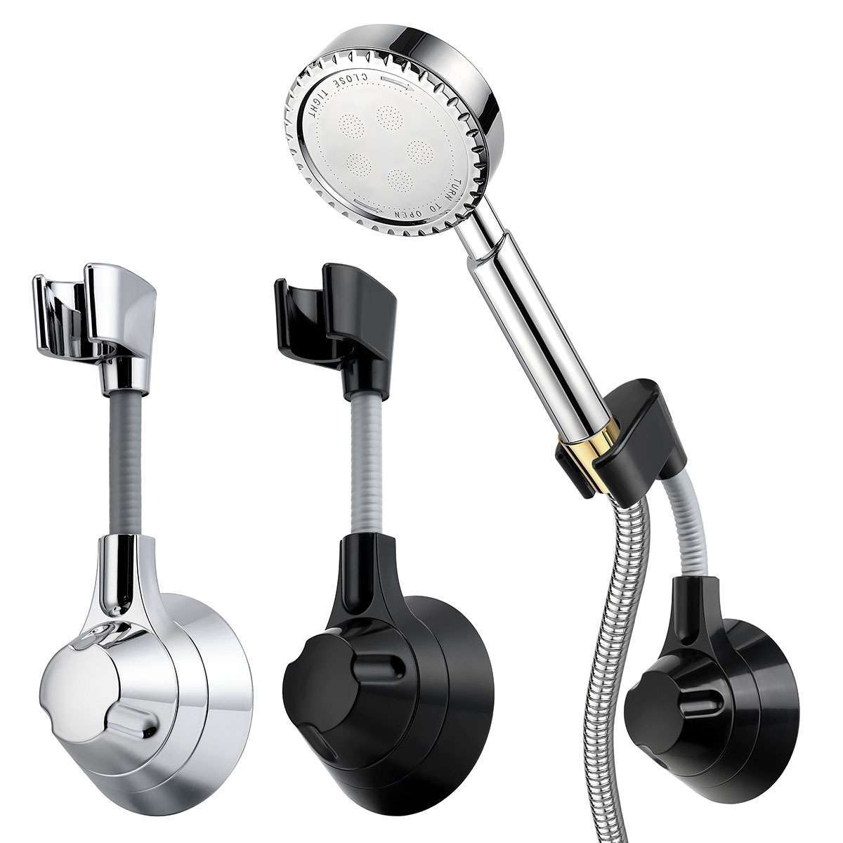 Adjustable Shower Head Holder Suction Cup Handheld Wall Mount Bathroom Bracket