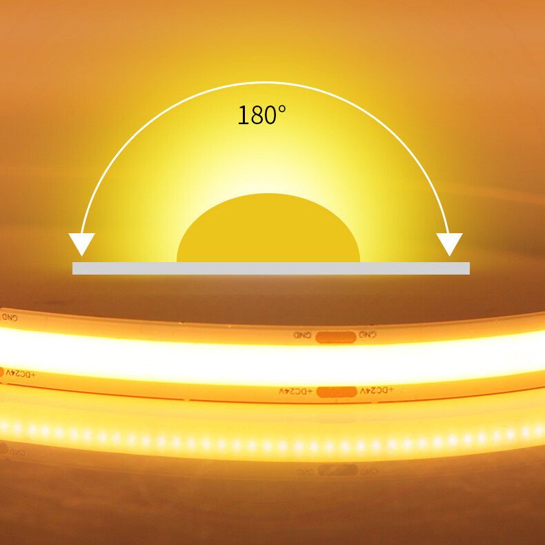 16.4ft COB LED Light 12/24V 384/528 LED/M IP20 Light Strips for Room Cuttable