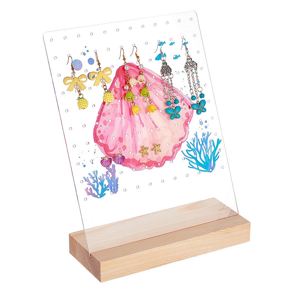 1set Transparent Acrylic Earring Displays Earring Stud Organizer Holder