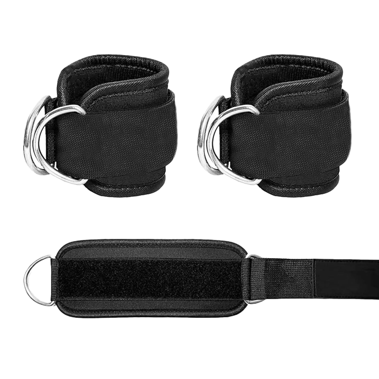 2 Pcs Wrist Cuffs Lifting Straps with D Rings for Cable Machine, Adjustable G...