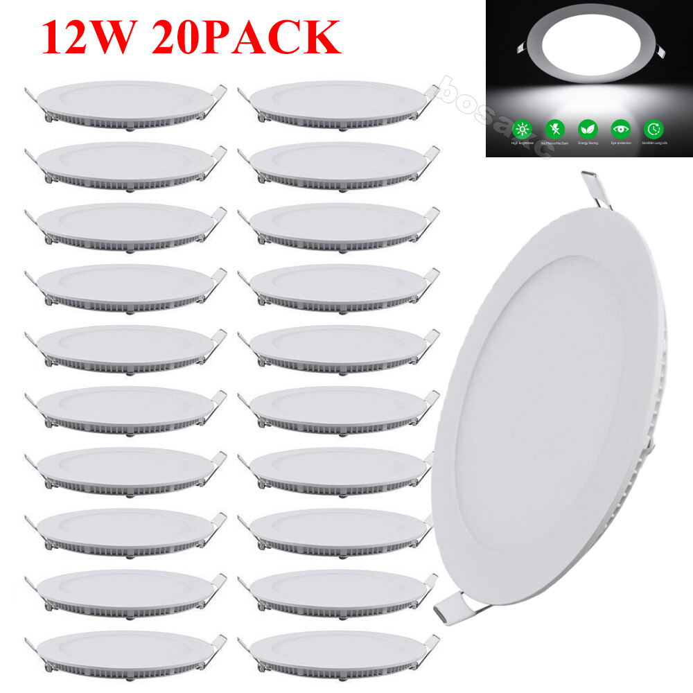 20Pack 6Inch LED Ceiling Lights Ultra-Thin Recessed Retrofits Kit 6000K Daylight