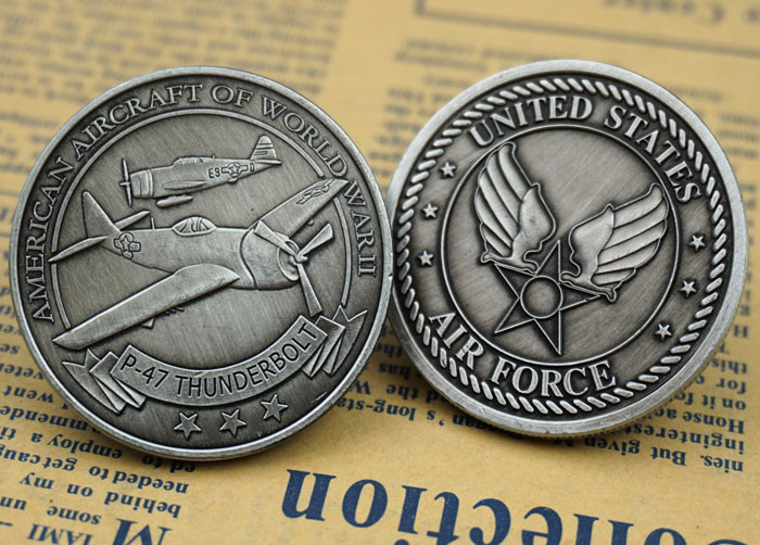 USAF US AIR FORCE P-47 THUNDERBOLT WW2 AIRCRAFT CHALLENGE COIN