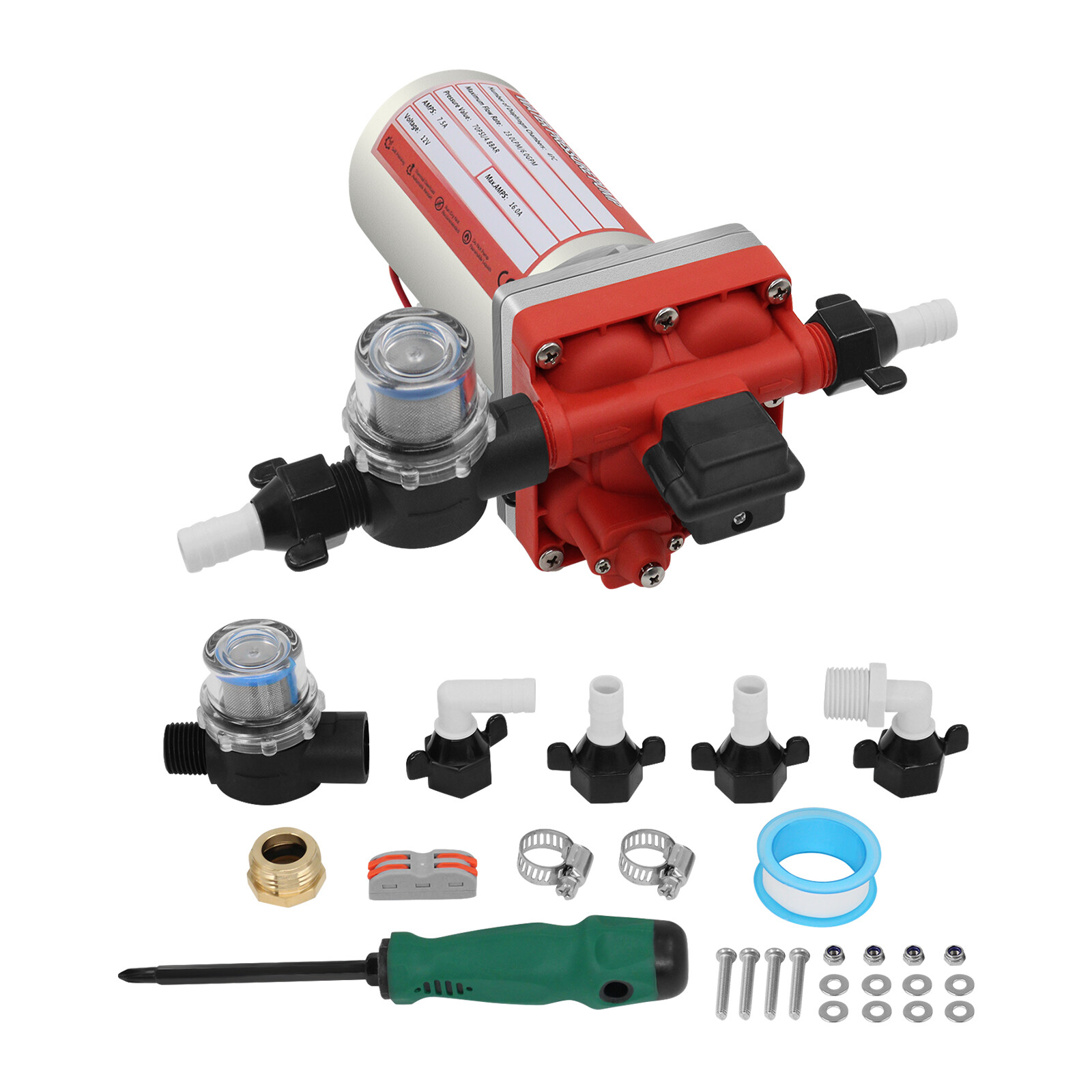 6GPM 70PSI Self Priming Sprayer Fresh Water Pump 12V DC Diaphragm Pump RV Boat