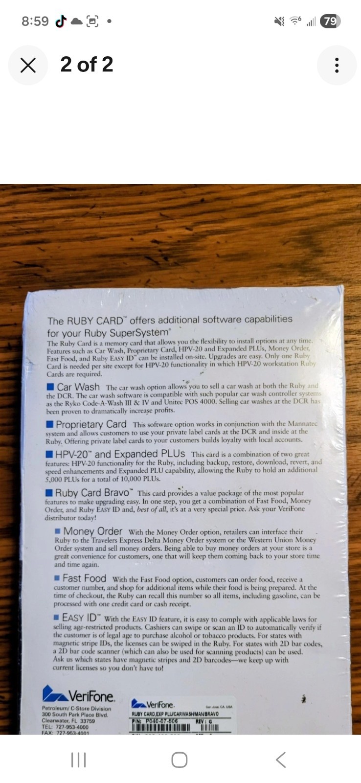 VeriFone Ruby Card Software Options for Ruby SuperSystem P040-07-506
