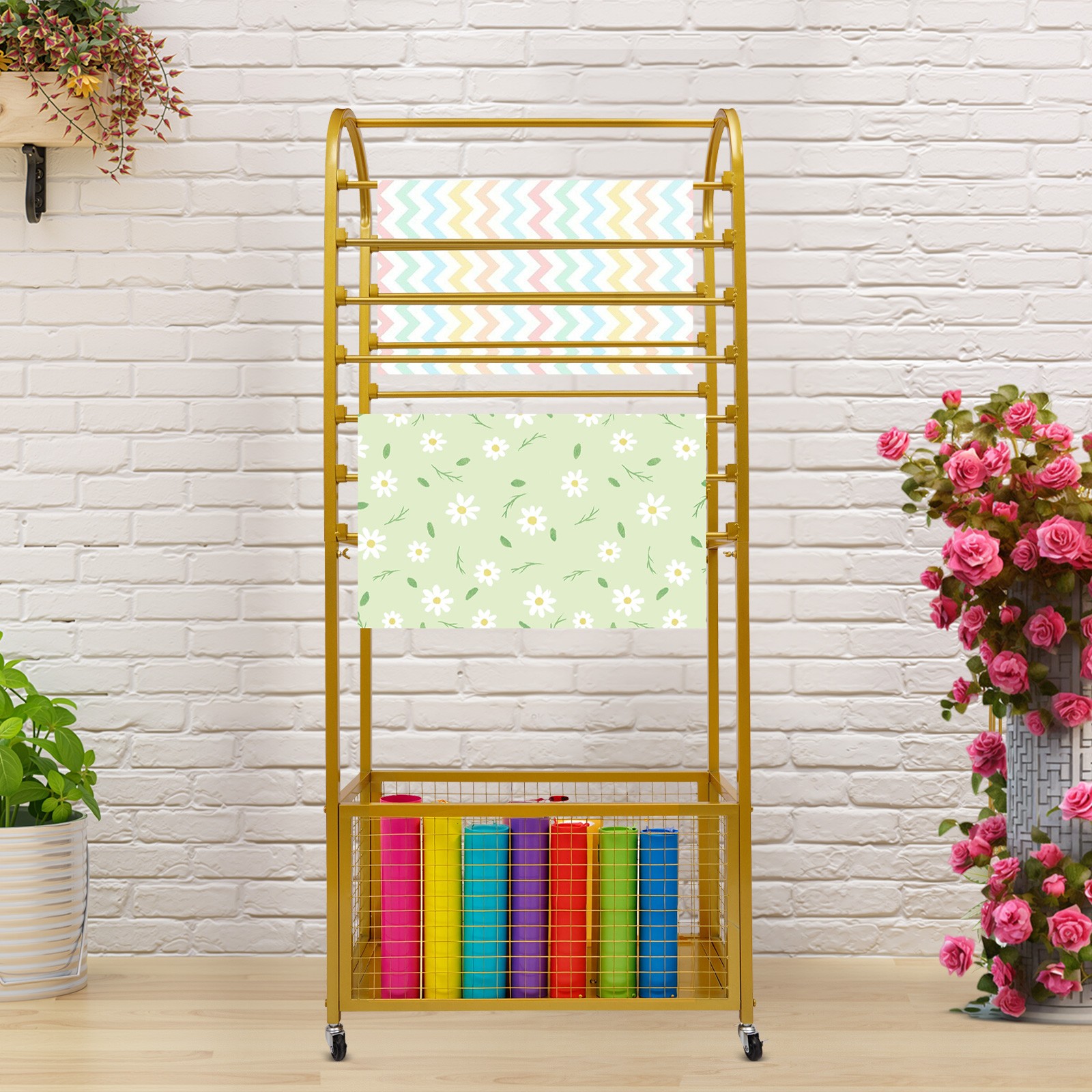Flower Wrapping Paper Storage Stand Holder Organizer Rack Ribbon Display Stand