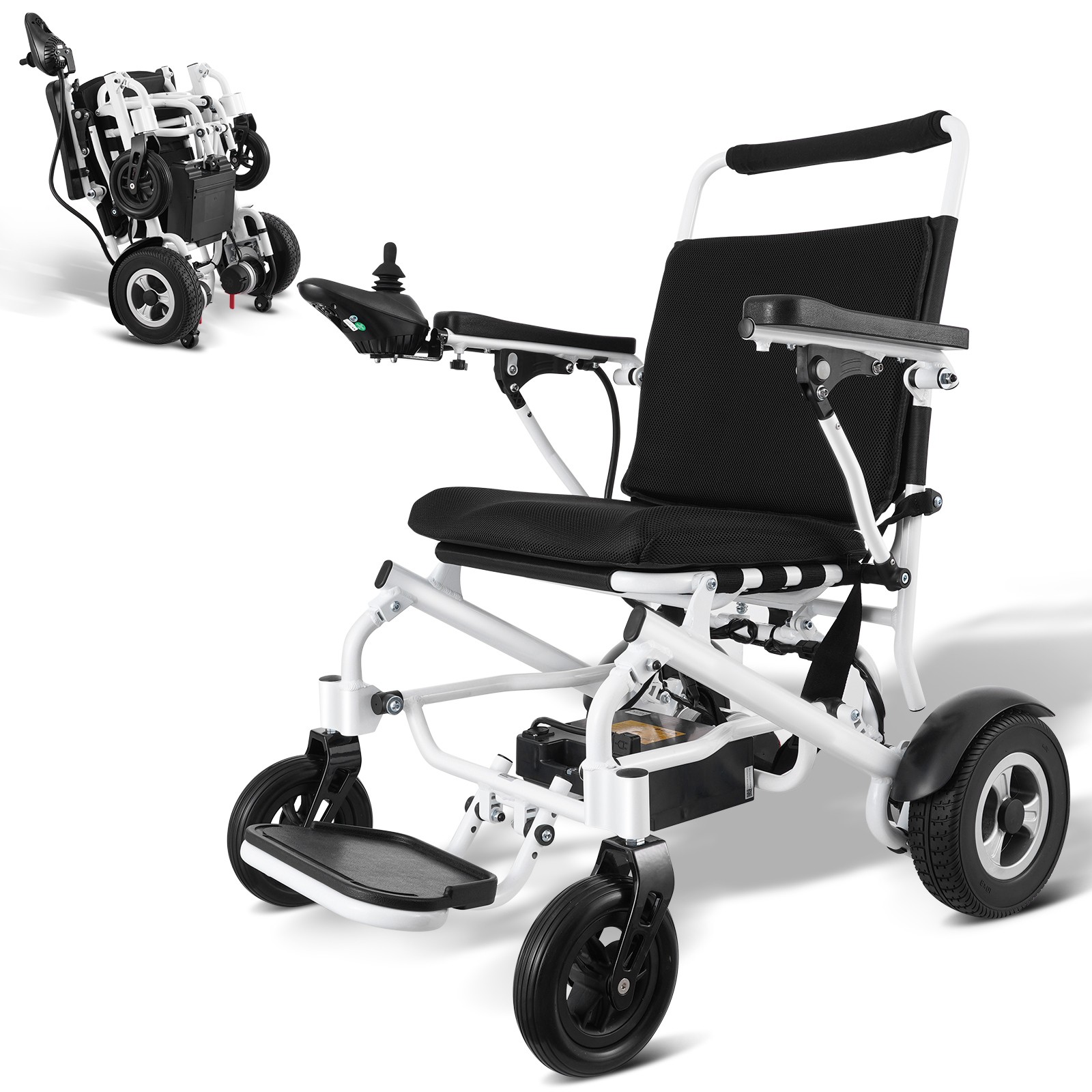 Uimoso Foldable Electric Wheelchair Lightweight Mobility WheelChair 20in Seat