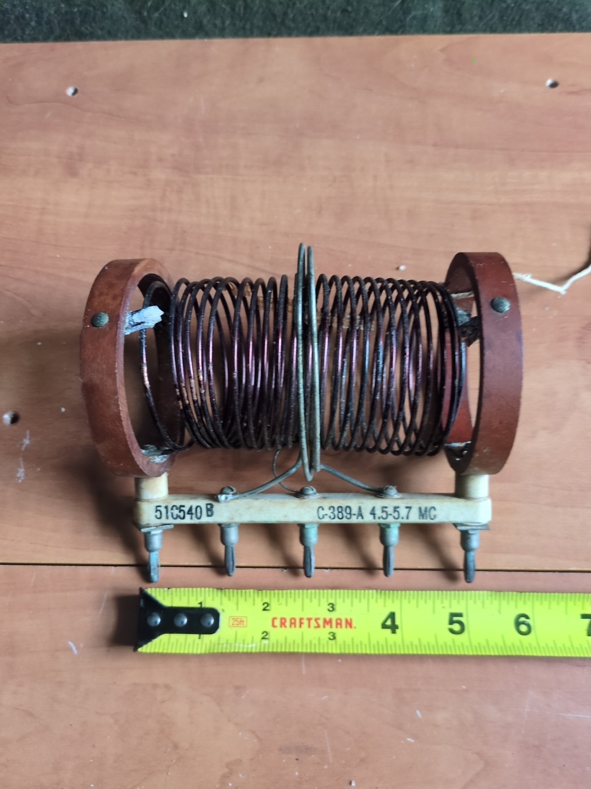 Vtg. Air Inductor/Transmitter Coil C-389-A 4.5-5.7mc 51C540-B Ham Radio Parts