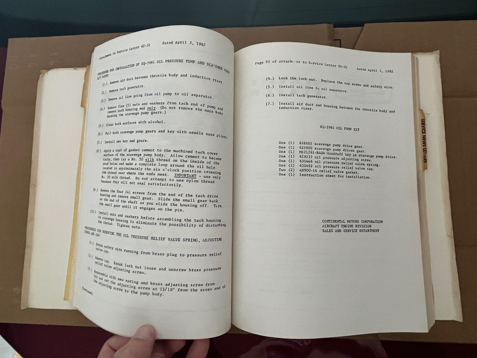 1963 Cessna Service Information Summary Manual All Models, Original